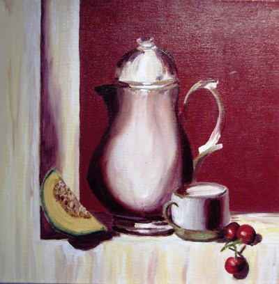 Still Life with Melon and Cherries