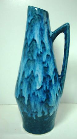 Blue German Lava Glazed Ewer